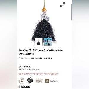 De Carlini Italian Glass Ornament